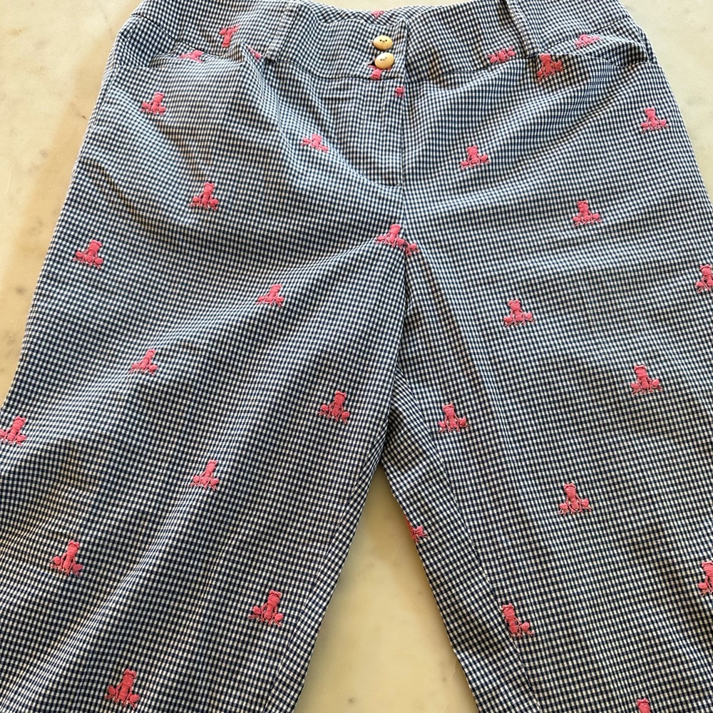 COPY - J. McLaughlin Embroidered Frog Gingham Pants Size 8